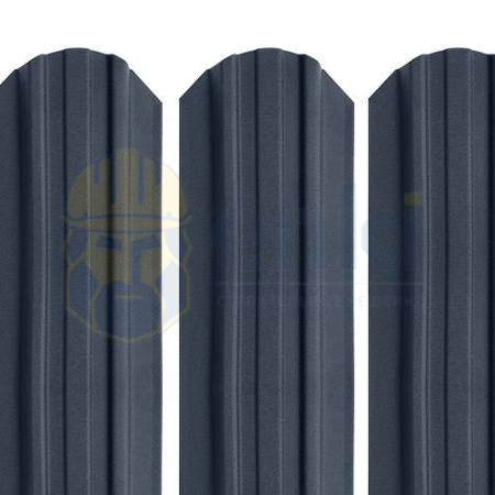 Забор штакетник металлический Трапеция-усиленный (118 мм) МАТ Серый Графит RAL 7024 МАТ Забор штакетник металлический Трапеция-усиленный (118 мм) МАТ Серый Графит RAL 7024 МАТ