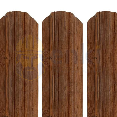 Штакетник металлический Трапеция-усиленный 118 мм «Под дерево» Темный Дуб Штакетник металлический Трапеция-усиленный 118 мм «Под дерево» Темный Дуб