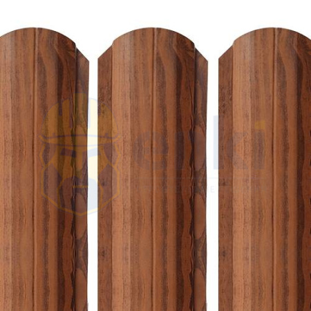 Забор штакетник металлический Рубин 103 мм «Под дерево» Темный Дуб Забор штакетник металлический Рубин 103 мм «Под дерево» Темный Дуб