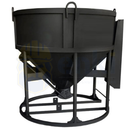 Бадья для бетона БН-2,0 низкая лоток 1920x1920x1600 Бадья для бетона БН-2,0 низкая лоток 1920x1920x1600